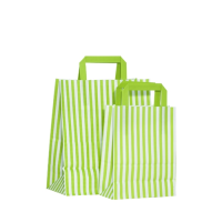 Candy Striped Bag Lime 7x10x9"