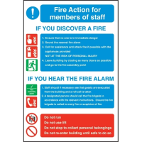 Fire Action For Staff Sign S/A 300x200mm