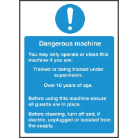Dangerous Machine Sign S/A 300x200mm