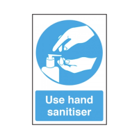 Use Hand Sanitiser Sign S/A Vinyl 300x200mm 