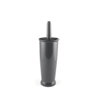 Charcoal Grey Toilet Brush Set Closed Lid