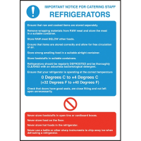 Refrigerator Storage Safety Sign 300x200 S/A