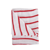 Stockinette Dishcloth 14 x 12" Red Stripes