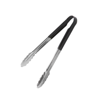 Utility Tongs Black Handle 300mm (Vinyl Coated)