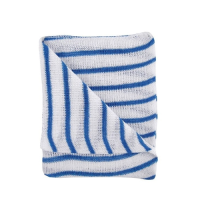 Stockinette Dishcloth 14 x 12" Blue Stripes