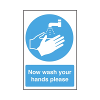 Now Wash Your Hands Please Sign S/A 300x200mm