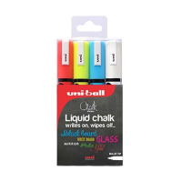 Uni Chalk Markers Medium Tip Assorted (4per pack)