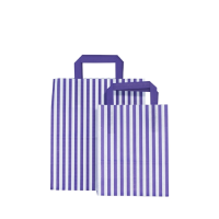 Candy Striped Bag Purple 10x5.5x12"