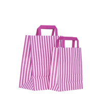 Candy Striped Bag Pink 10x5.5x12"