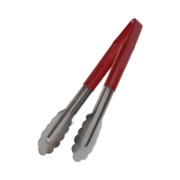 Anti Microbial Utility Tongs Red Handle 23cm