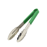 Utility Tongs Green Handle 240mm (Vinyl Coated)