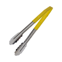 Utility Tongs Yellow Handle 300mm (Vinyl Coated)