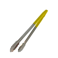 Utility Tongs Yellow Handle 24cm (Vinyl Coated)