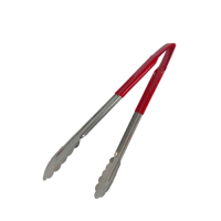 Utility Tongs Red Handle 24cm (Vinyl Coated)