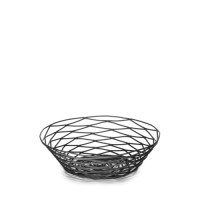 Birdsnest Black Basket Round 8x2"