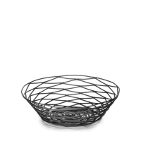 Birdsnest Black Basket Round 25x7.5cm (10x3")