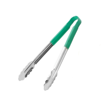 Utility Tongs Green Handle 300mm (Vinyl Coated)