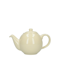 Lon Pottery Globe S/Teapot with Strainer Ivory