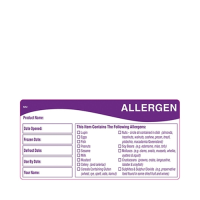 Purple Food Allergen Label Shelf Life 51x101mm