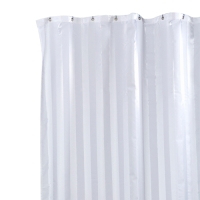 Satin Stripe Shower Curtain White Long 178x198cm