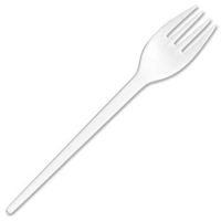 Plastic Fork White 