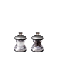 Button Mill S/S & Acrylic Salt & Pepper Set 2.5"