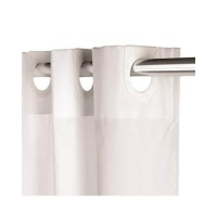 Hook Free Shower Curtain Plain White 180x180cm