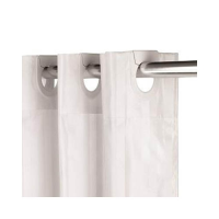 Hook Free Shower Curtain White Stripe 180x180cm