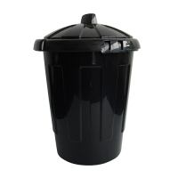 Black Dustbin With Lid 80L