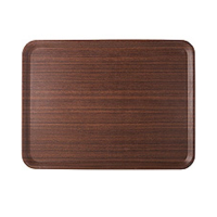 Rectangular Tray Non Slip 43x33cm Mahogany