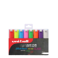 Uni Chalk Markers Broad Tip Assorted Colours