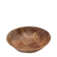 Woven Wooden Bowl Round 10" 25cm Dia