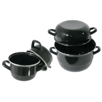 Mussels Pot Black Enamelled 2.5L (Pot & Lid) 18cm