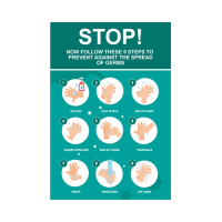 9 Steps To Prevent Spread Of Germs 400x600mm Sign