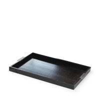 Black Modern Tray with Steel Handles 