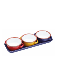 World of Flavours Enamel Dip Set Red Yellow & Blue