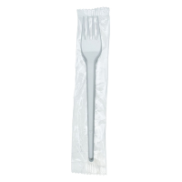 Individually Wrapped Plastic Fork White 