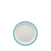 Small Duo Plate with Summer Blue Rim 17cm