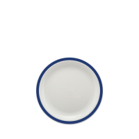 Small Duo Plate with Royal Blue Rim 17cm