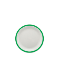 Small Duo Plate with Emerald Green Rim 17cm