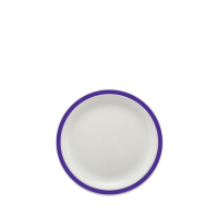 Small Duo Plate with Purple Rim 17cm