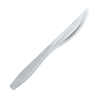 Plastic Knife Heavy Weight Clear 18.5cm