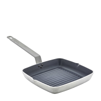 Genware Square Ribbed Skillet 24cmTeflon Plus