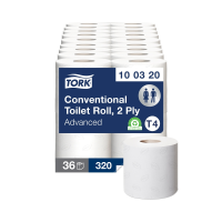 Tork 2 Ply Conventional Toilet Roll 320 Sheet