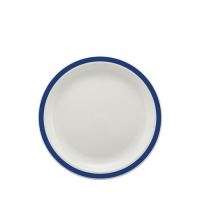 Large Duo Plate with Royal Blue Rim 23cm