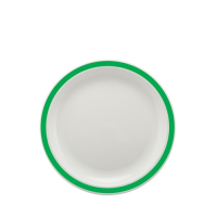 Large Duo Plate with Emerald Green Rim 23cm