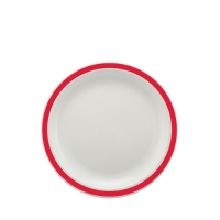 Large Duo Plate with Red Rim 23cm