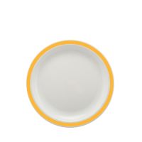Large Duo Plate with Yellow Rim 23cm