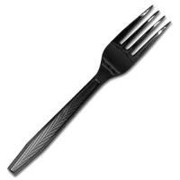 Plastic Fork Heavy Weight Black 17.8cm