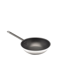 Genware Wok Flat Base 30cm Teflon Plus